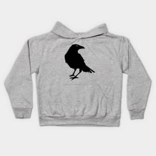 Beautiful Black Crow Raven Bird Silhouette Kids Hoodie